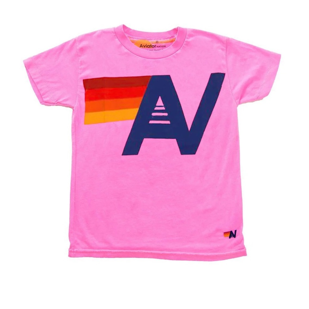 Excellent condition kids pink aviator nation tee size 12